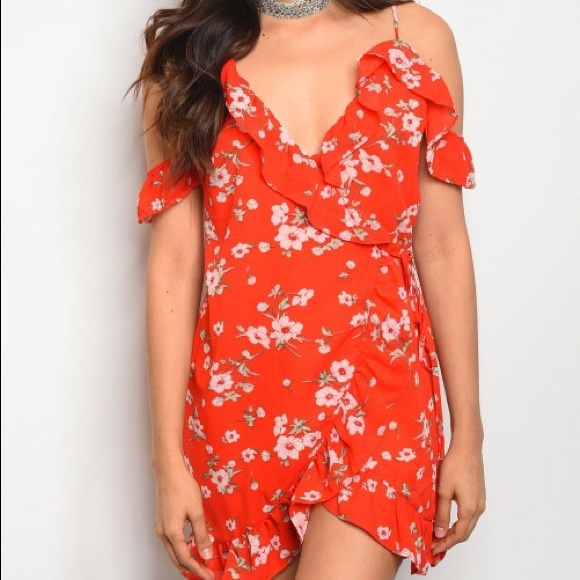 Red Floral Dress - Picture 2 of 3